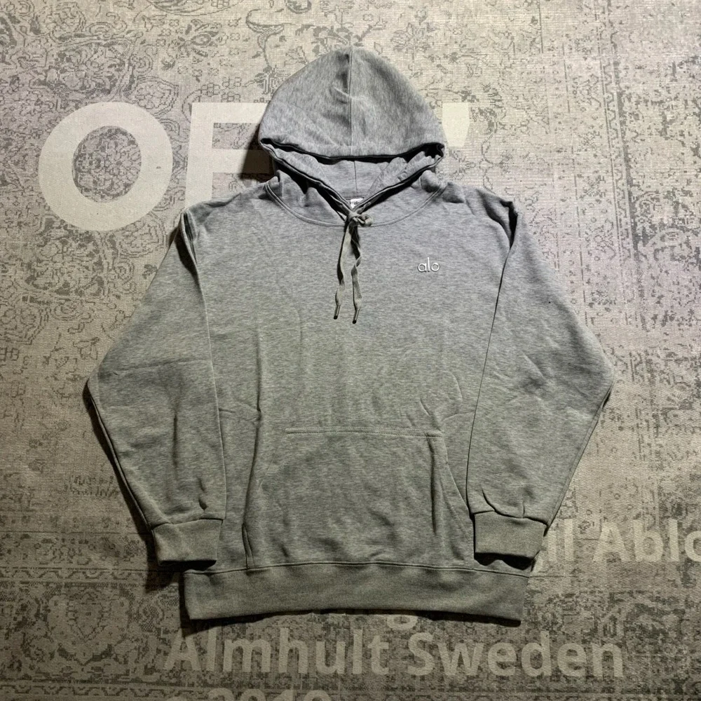 Alo Yoga Grey Hoodie and Open Leg Sweatpants Set Medium Lounge Sweatsuit